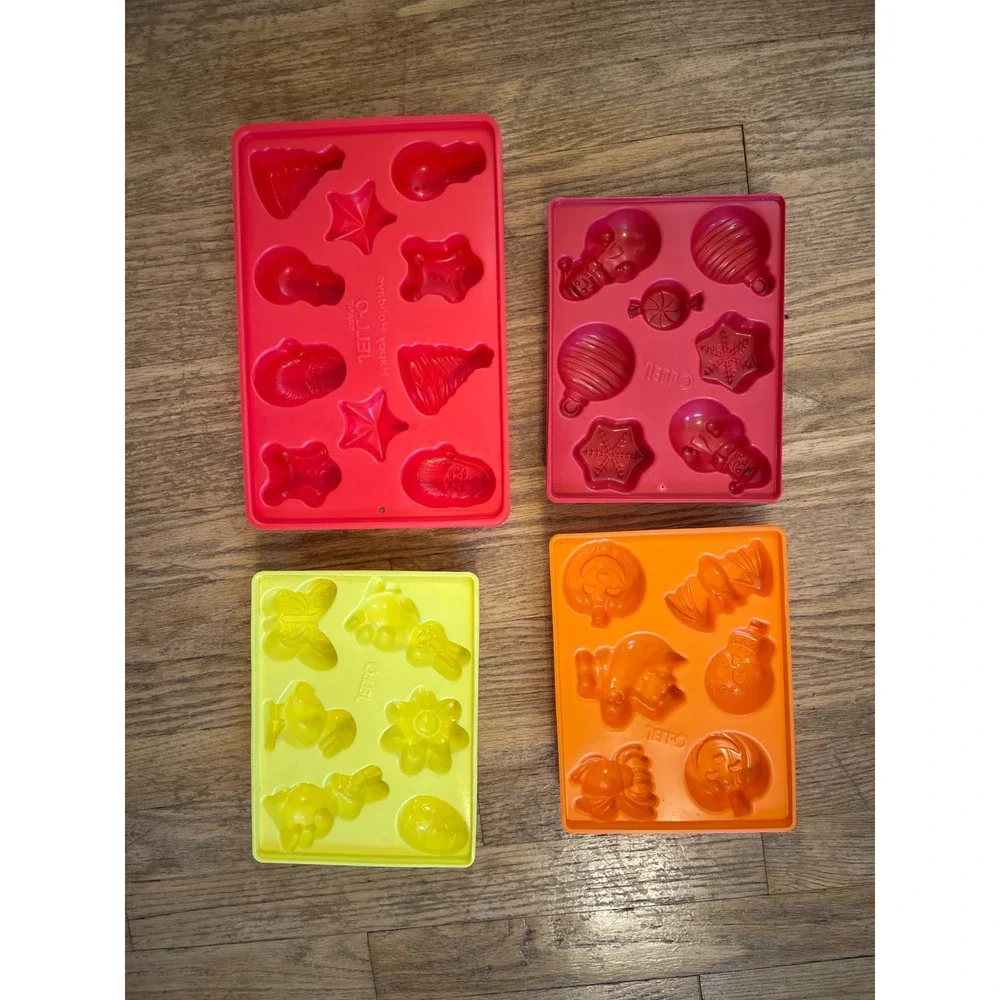 8pc Vintage Jell-O Jigglers Molds Halloween Christmas Easter Holiday Set Plastic